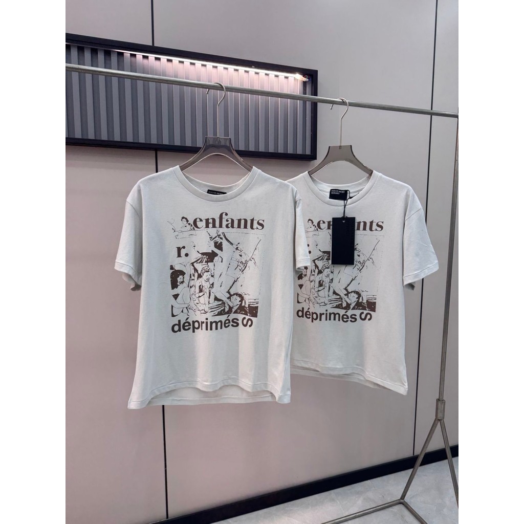 เสื้อยืดสั้น ERD Melancholy Fu รุ่นที่สอง ออกแบบลายรอบคอดีไซน์เรโตร สไตล์ปาร์ตี้ ขนาดหลวม เหมาะสมทั้