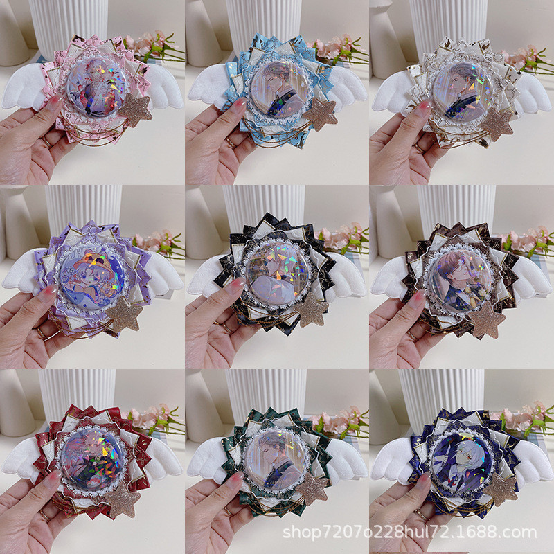 Angel Bar Chip Holder Gorgeous สไตล์ Handmade Bar Chip Holder 55mm-75mm Gumei Badge Pain Bag อุปกรณ์