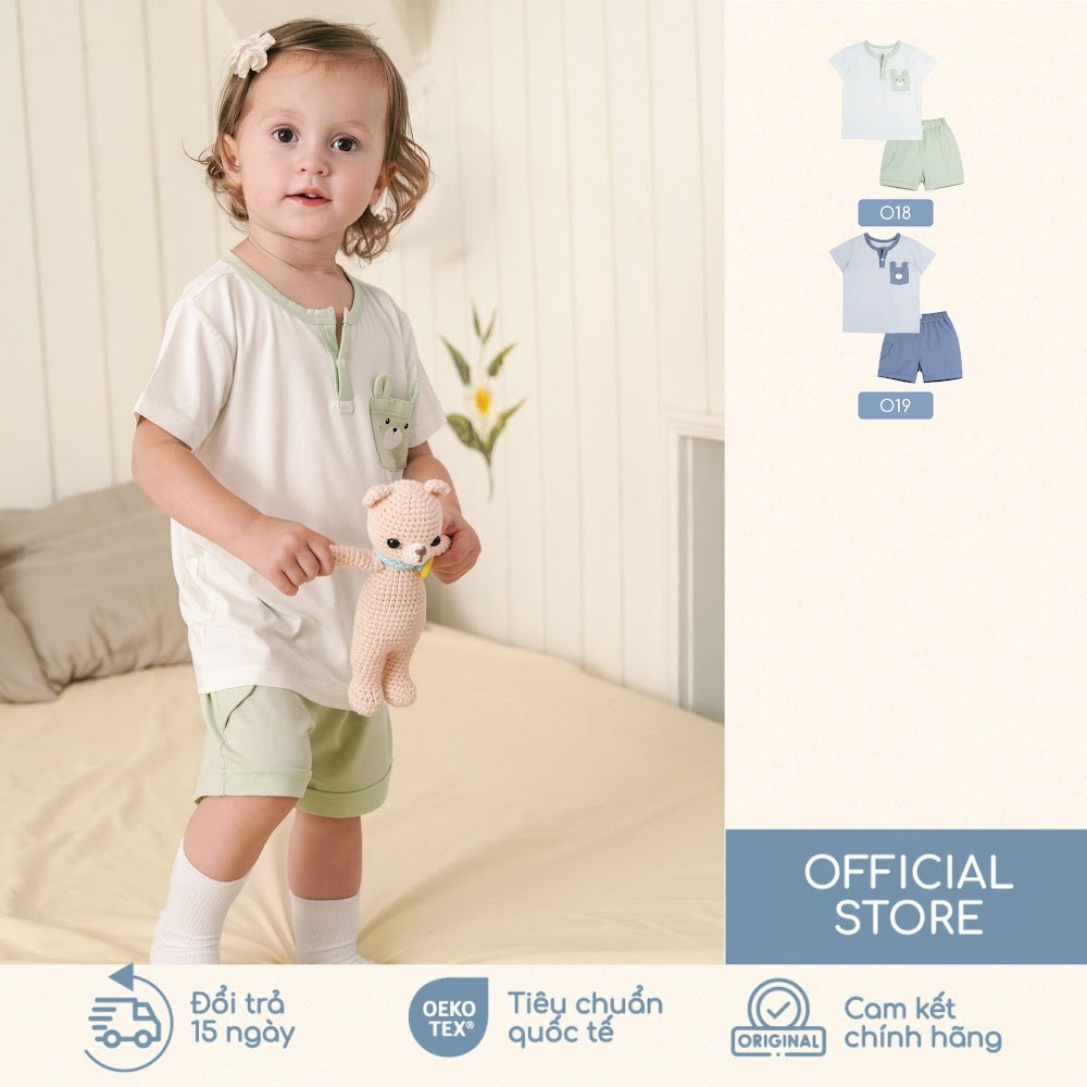BU Baby (6M-5Y) ชุดแขนสั้นคอเต่า Bamboo Cotton BBC130304 | เสื้อผ้า Bubaby ของแท้