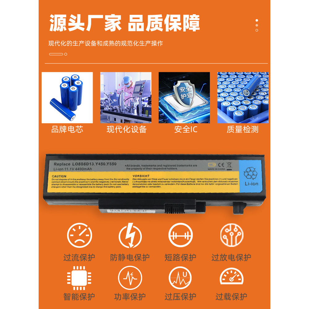 HSW เหมาะสําหรับ Lenovo IdeaPad y450 y450a Y450G y550p Y550A L08S6D13 L08L6D13 L08O6D13 แบตเตอรี่แล็