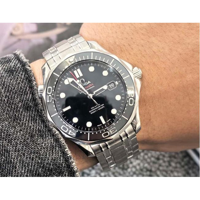 Ou Mijia นาฬิกาผู้ชาย Hippocampus 300 หน้าปัดสีดํา 41 มม.นาฬิกากลไกอัตโนมัติผู้ชายแฟชั่นบรรยากาศ