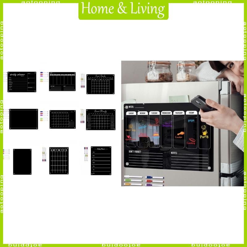 AOTOO Magnetic Calendar Weekly Planner ปฏิทินแม่เหล็กกระดานดํา To-do-list Board