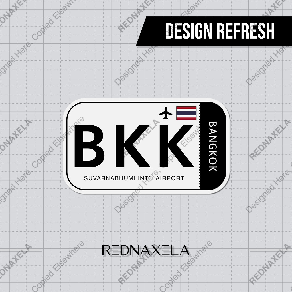 Suvarnabhumi International Airport Code BKK Sign Sticker
