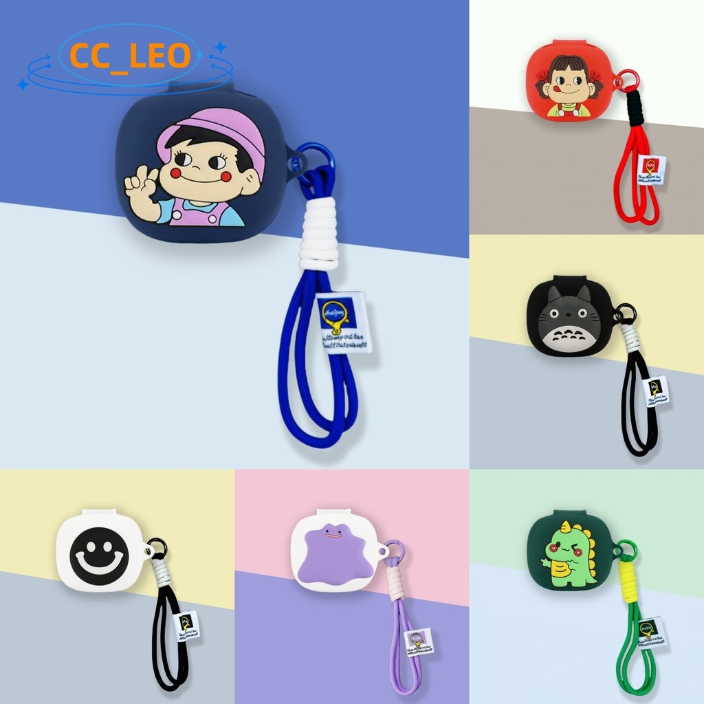 for Samsung Galaxy Buds Core Case Galaxy Buds FE Silicone Soft Case Cute Doraemon Stitch Lanyard Cartoon Samsung Galaxy Buds 2 / Buds2 Pro Shockproof Shell Protective Sleeve