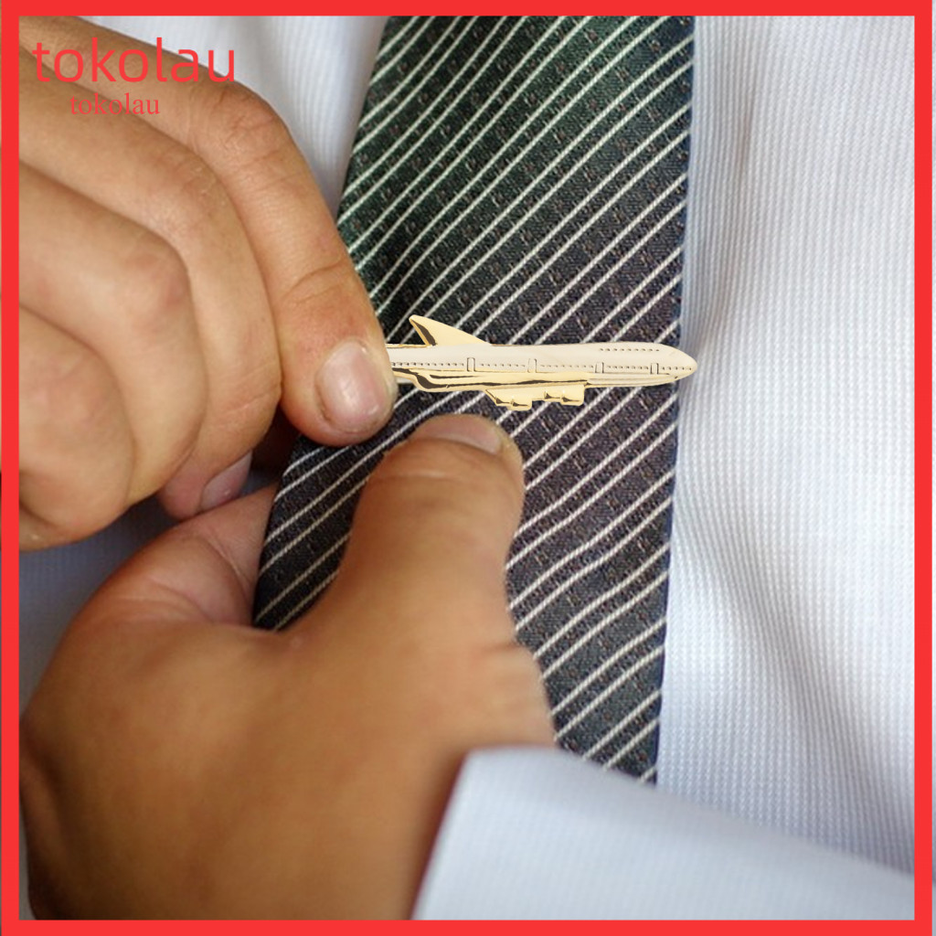 ทนทาน Tie Bar อเนกประสงค์ Tie อุปกรณ์เสริม Golden เครื่องบิน Tie Clip Stylish Lapel Pin สําหรับผู้ชา