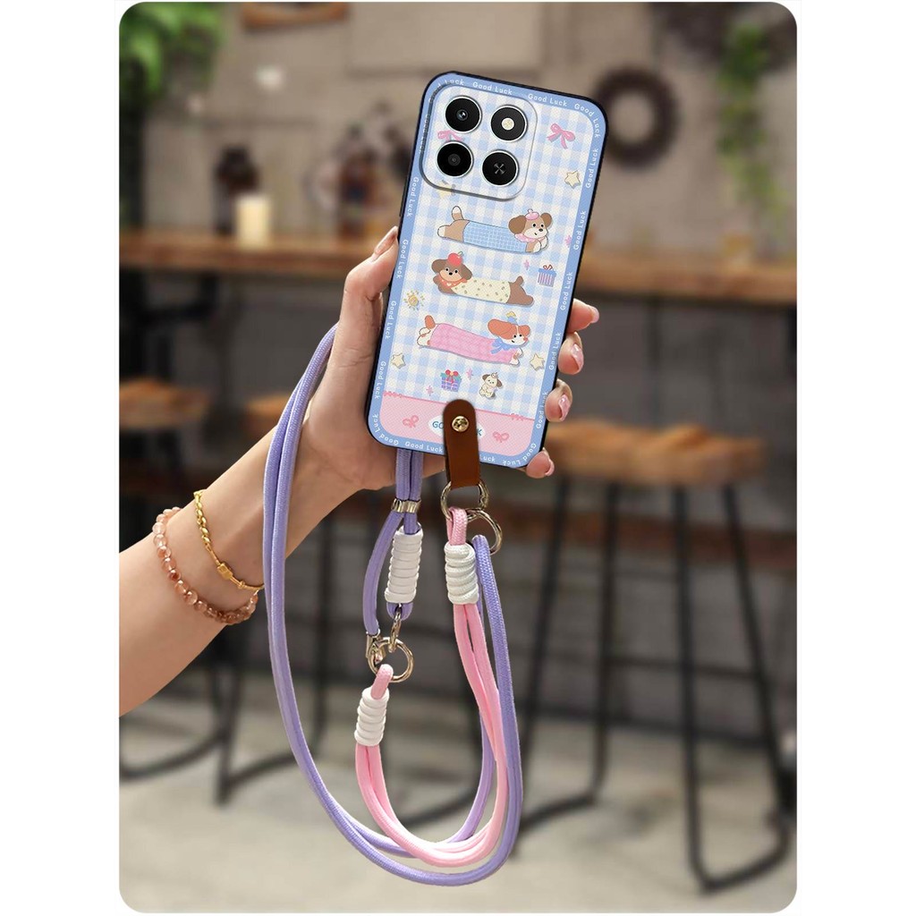 การกระจายความร้อน Creative Huawei Honor X6cเคสโทรศัพท์อินเทรนด์สายรัดข้อมือคู่รุ่นQ Halterสองสีแบบพก