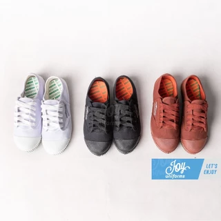 รองเท้าผ้าใบนักเรียน ทรงคล้ายนันยาง Mashare สีขาว, ดำ, น้ำตาล Size 31-44