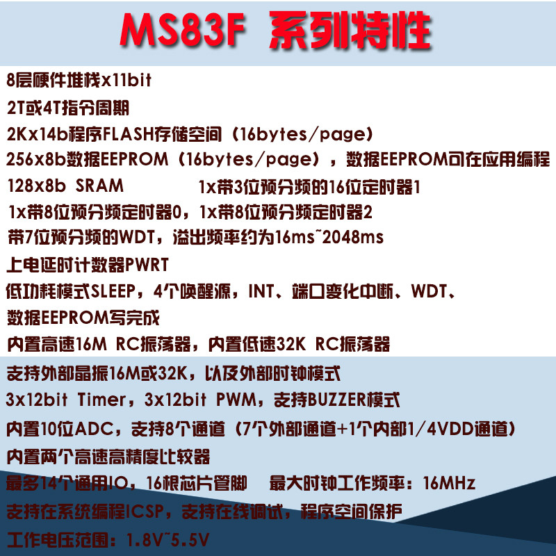 แหล่งข้อมูลแทน SN8P2711AS Microcontroller ยุโรปอเมริกันคุณภาพ MCU ADC + PWM MS83F1402AS