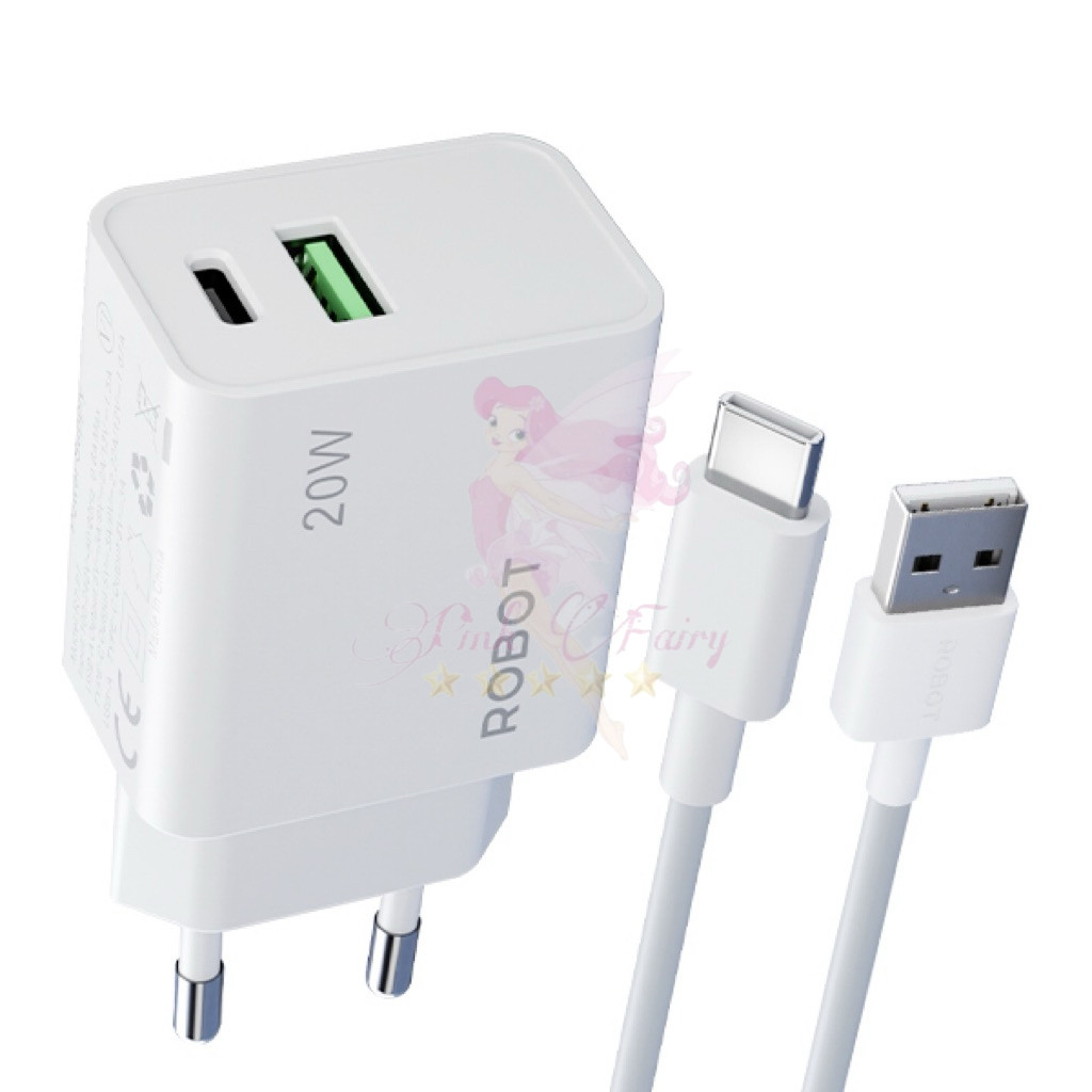 Robot RT-P7 Fast Charger Suit 20W 3A พร้อมสาย Type C ของแท้
