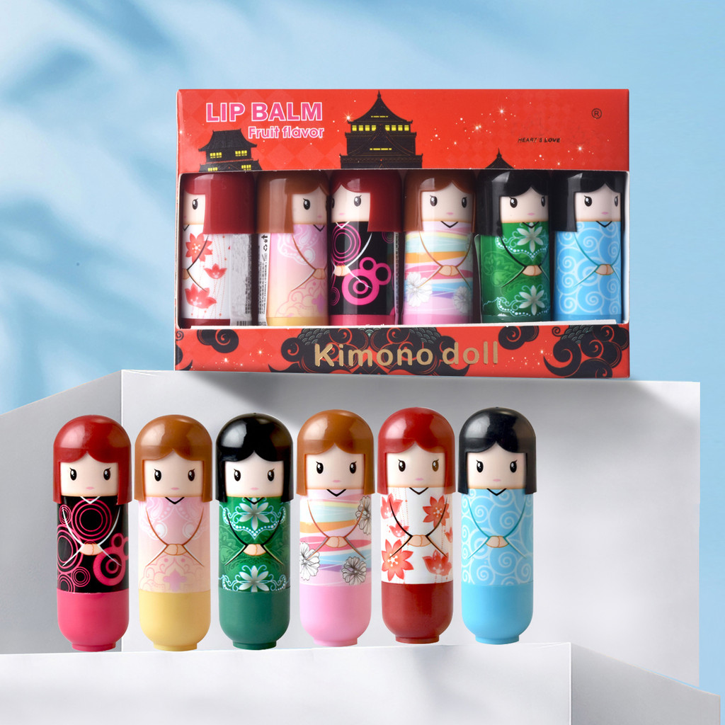 6 ชิ้น/กล่อง Moisturizing Lip Balm Lightens Liplines และปรับปรุง Darklips , ใช้ซ้ํากับลิปสติกแต่งหน้า