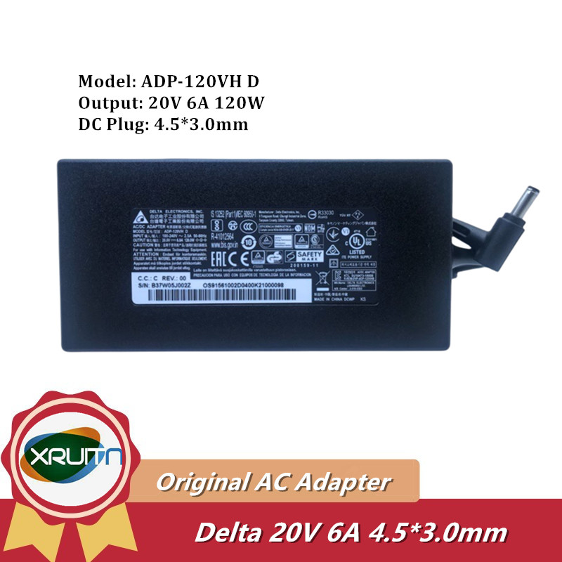 ของแท้ Delta ADP120VH D 20V 6A 120W AC อะแดปเตอร์แล็ปท็อปสําหรับ MSI MS16R5 CF63 GF63 บาง 11SC224 MS
