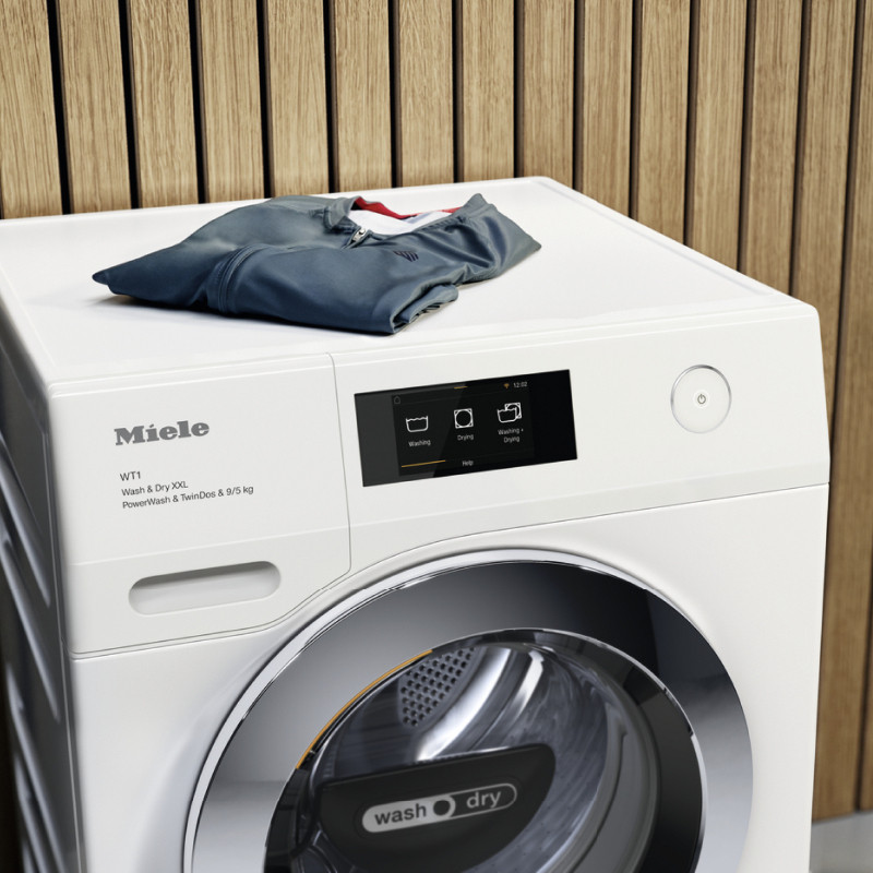 เยอรมนี Miele Miele เครื่องซักผ้า WTW870 Miller ไฟฟ้าสีขาว 9 กก.เครื่องซักผ้า 6 กก.เสื้อผ้าแห้ง