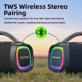 GOOJODOQ 6000mah ลําโพงบลูทูธ Shocking 60W สเตอริโอ + เอฟเฟกต์แสง RGB เหมาะสําหรับคาราโอเกะสําหรับครอบครัว งานปาร์ตี้ ฯลฯ