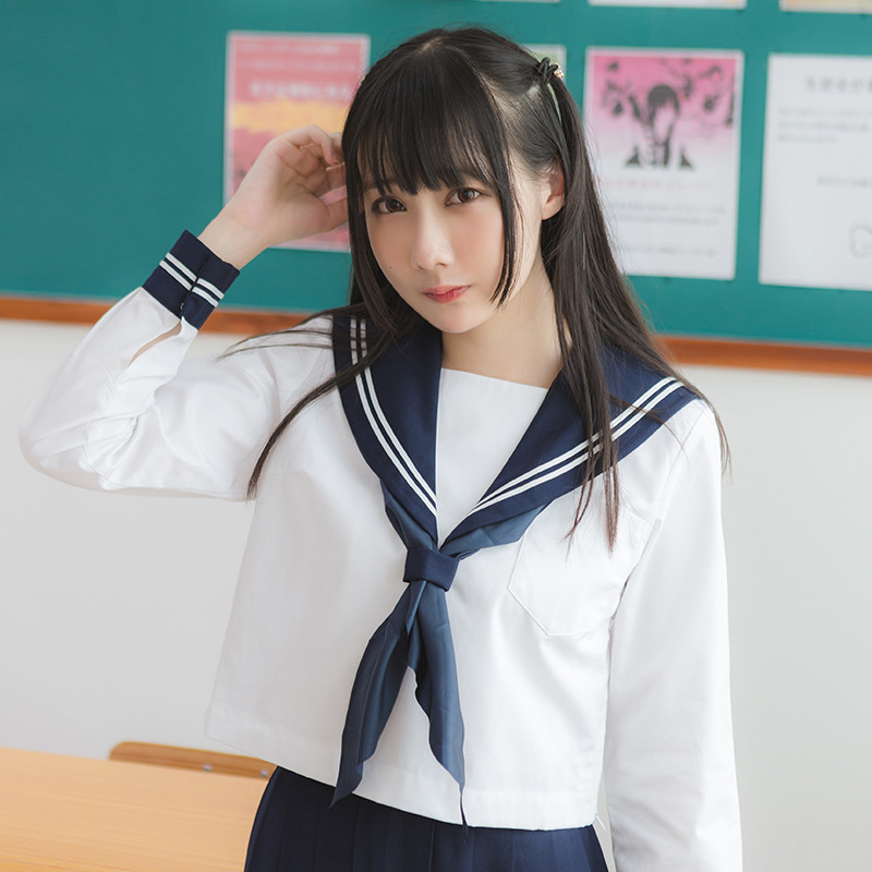 [คลังสินค้าพร้อม] kyouko JK Uniform Kansai Lapel Side Open Two Middle Uniform Japanese Student Unifo