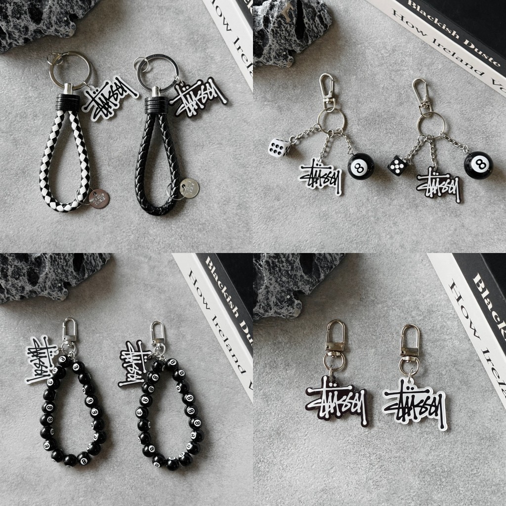 Stussy พวงกุญแจ Lanyard สําหรับ AirPods TWS หูฟังไร้สายบลูทูธป้องกันกรณีจี้อุปกรณ์เสริม