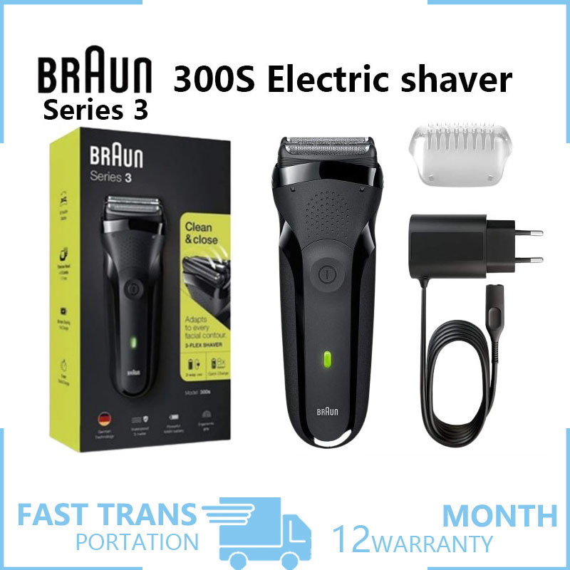 Braun Series 3 300s Electric Shaver for Men Rechargeable Electric Razor Black
