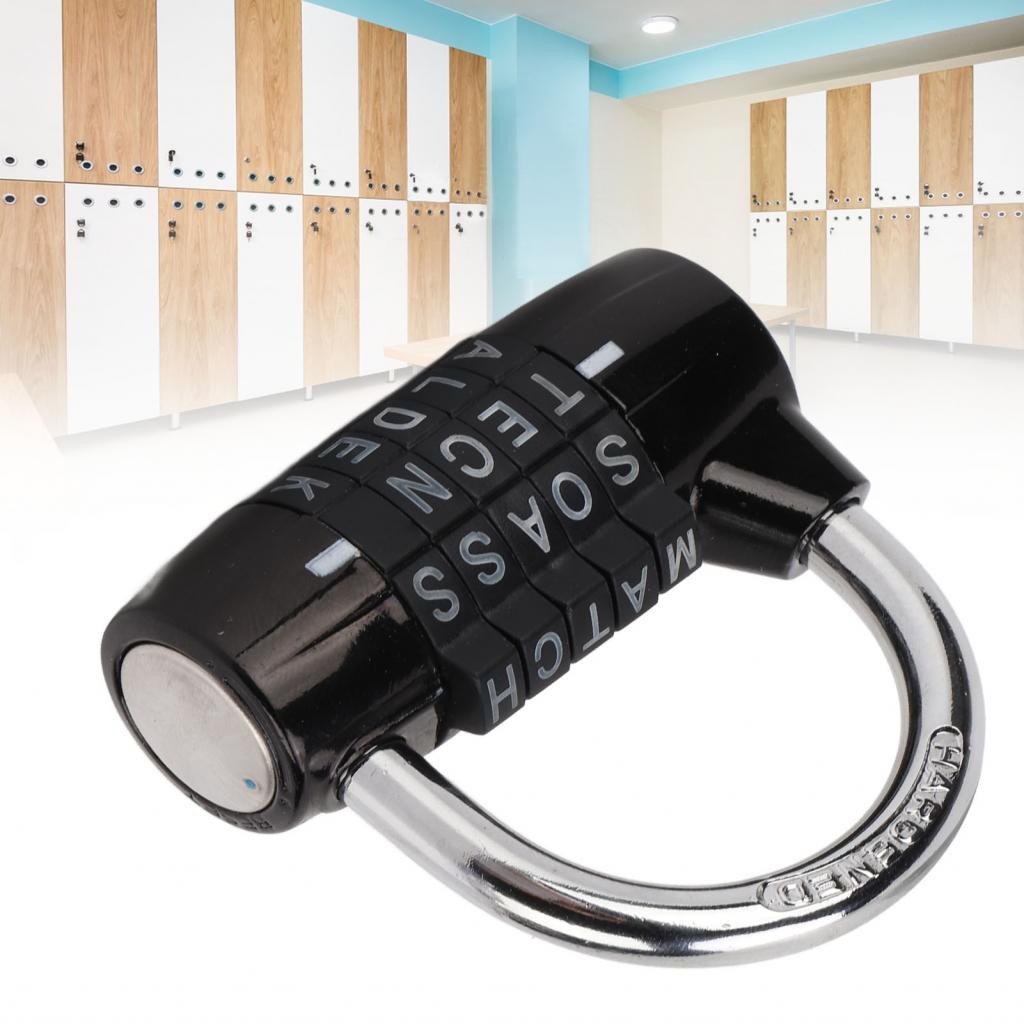 Ruba888-ph Lockers Padlock สีดํา 5?จดหมายรวมกันล็อคโลหะผสมสังกะสีแข็งสําหรับกล่องเครื่องมือยิม