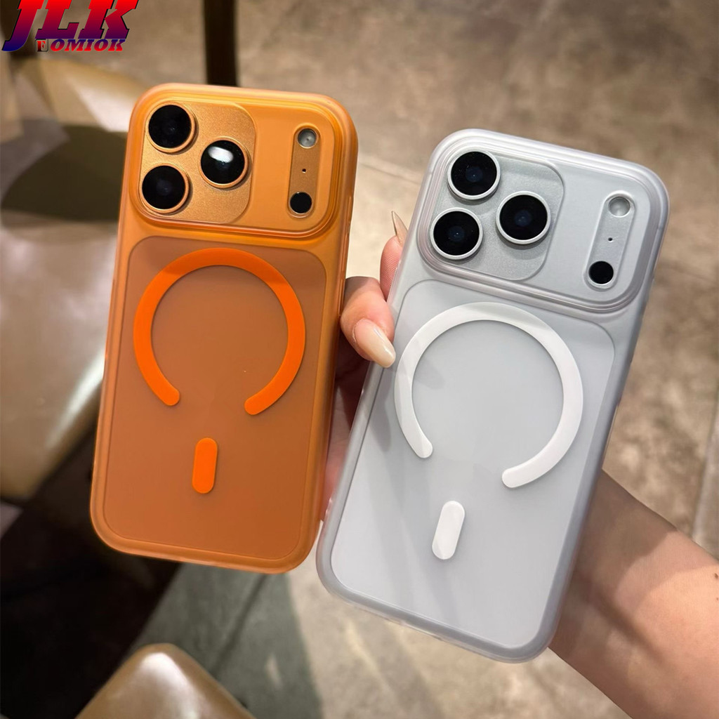 [JLK] Ultra Thin Matte Magnetic Shockproof Armor Case for iPhone 17 17Air 17PRO 17PROMAX 16 15 Plus 14 13 12 Pro Max Transparent Hard Cover