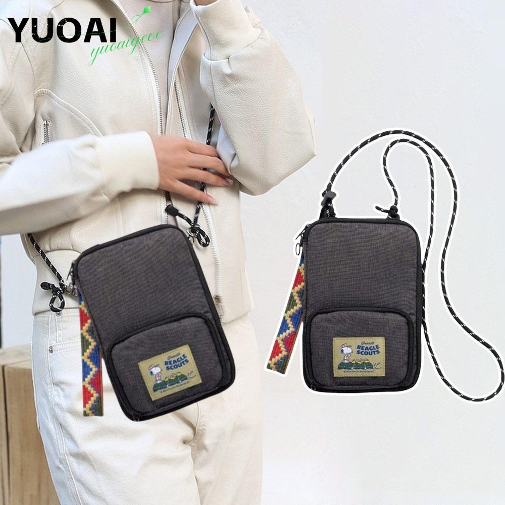 กระเป๋า messenger กันน้ํา ลาย Snoopy เอวแพ็คสำหรับโทรศัพท์และของใช้เล็ก ๆ