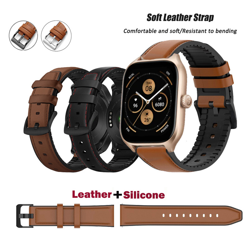 20 มม.Quick Pins สายคล้องคอซิลิโคนหนังแท้สําหรับ Huami Amazfit GTS4 mini GTS 2 3 4 GTS 2e GTS2 mini 