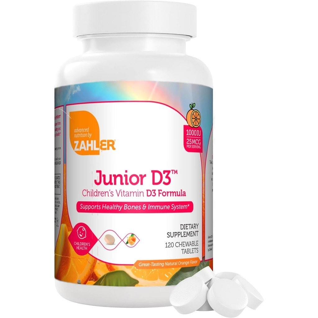 Zahler Junior D3 Vitamins 1000 IU - for Kids - วิตามินดีสําหรับเด็กรองรับกระดูก ฟัน และภูมิคุ้มกัน -