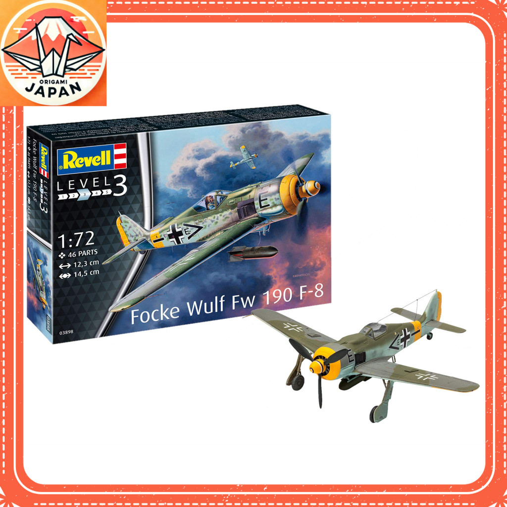 แบบจำลองประกอบหัวเหวี่ยง Focke-Wulf Fw190F-8 รุ่น 1:72 กองทัพอากาศเยอรมัน พร้อมรายละเอียดสุดสมจริง ส