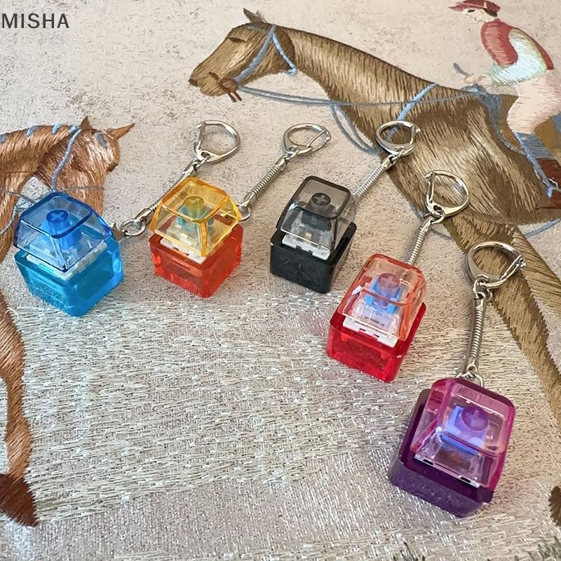 Misa Creative Keycap พวงกุญแจ Dpression Keycap จี้คีย์บอร์ด Keyswitch พวงกุญแจแปลกกระเป๋าเป้สะพายหลั