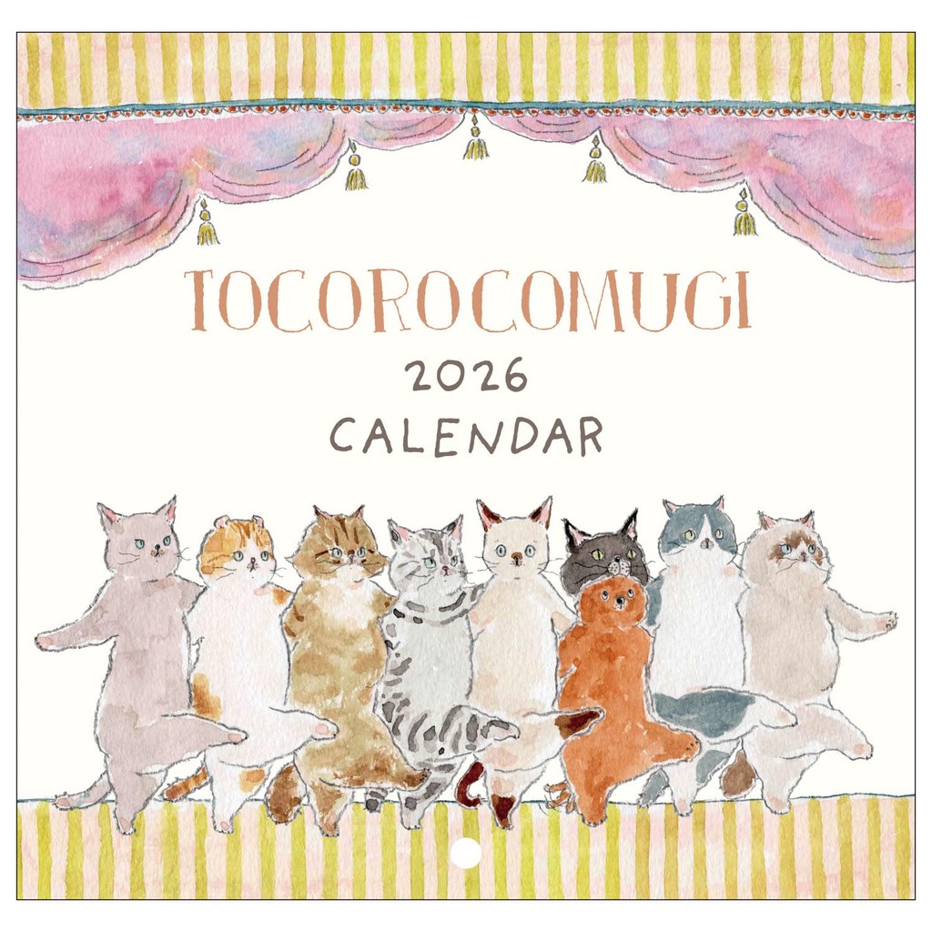Active Corporation 2026 Calendar Wall Hanging TOCOROCOMUGI 26ACL-79 Starting January 2026, Japan Art