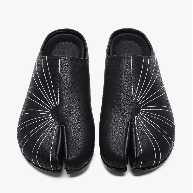 Original Dark สไตล์รองเท้าแตะผู้ชาย Retro แยก Toe รองเท้า tabi รองเท้าหนัง