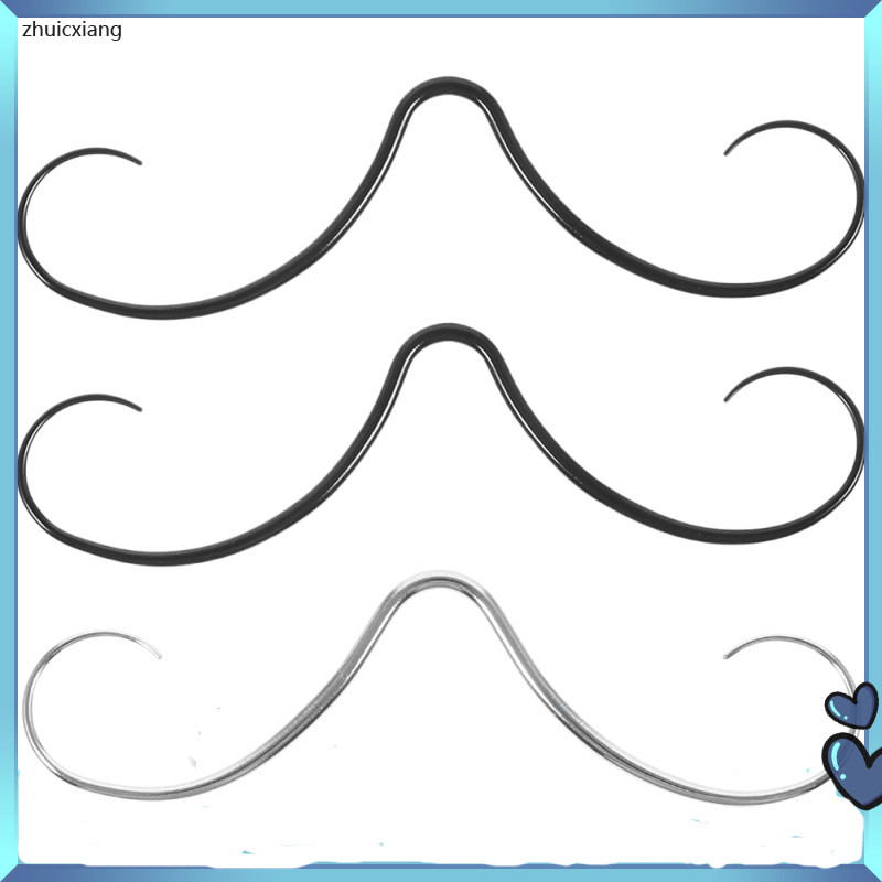 3 ชิ้นสแตนเลส Septum จมูก Septum หนวดจมูกสแตนเลสหนวด Septum เครา Septum จมูก zhuicxiang