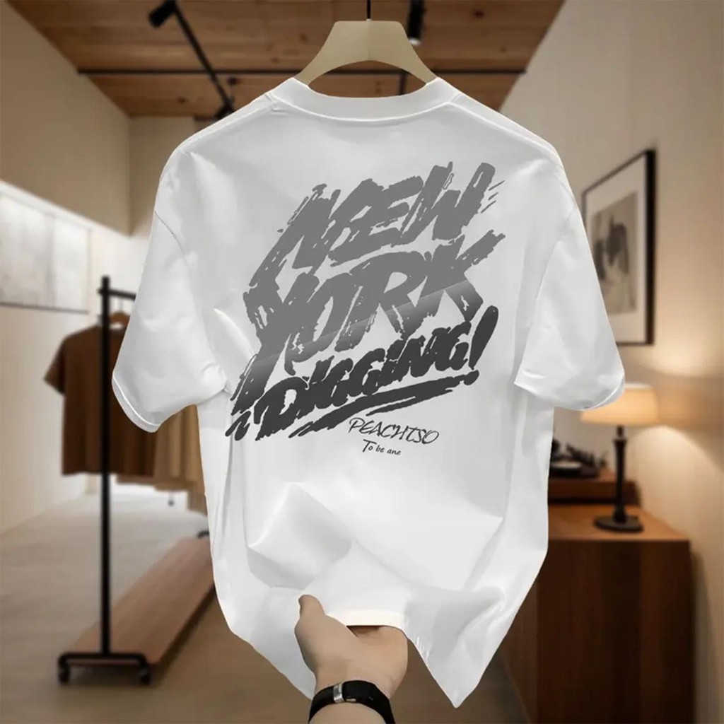 UT shop เสื้อยืด oversize ลายพิมพ์แฟชั่น แขนสั้น ผ้าCotton 100% เสื้อกีฬา ใส่สบาย t shirt 'NEW YORK'