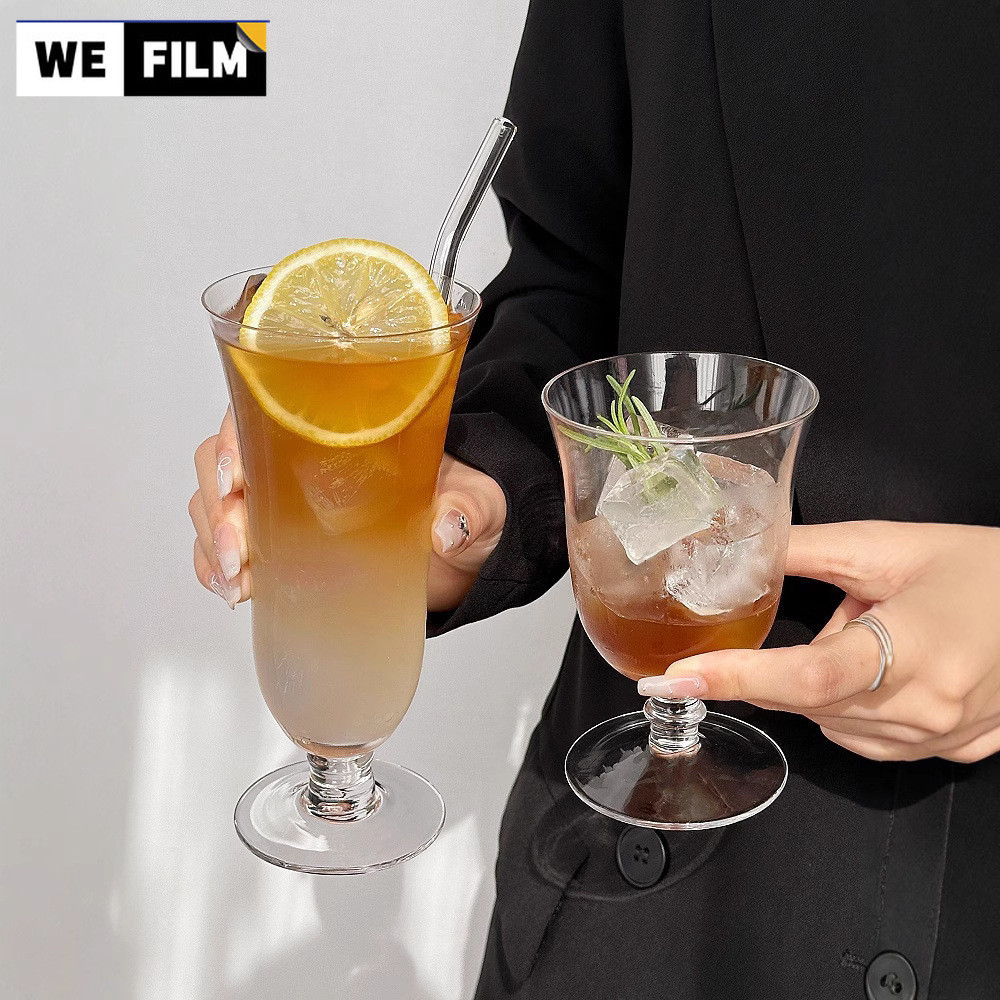 แก้วค็อกเทล แก้วน้ำผลไม้ แก้วแชมเปญสุดน่ารัก แก้วบรั่นดีสั้นเตี้ย ถ้วยแก้วใส สไตล์เกาหลีน่ารัก 230ml