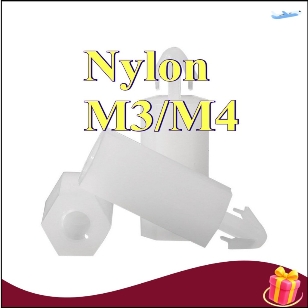 หัวเข็มขัดหกเหลี่ยมคอลัมน์ไนลอน M3 push-in PC board spacer คอลัมน์ยกคอลัมน์เครื่องบินหัวพลาสติกแยกคอ