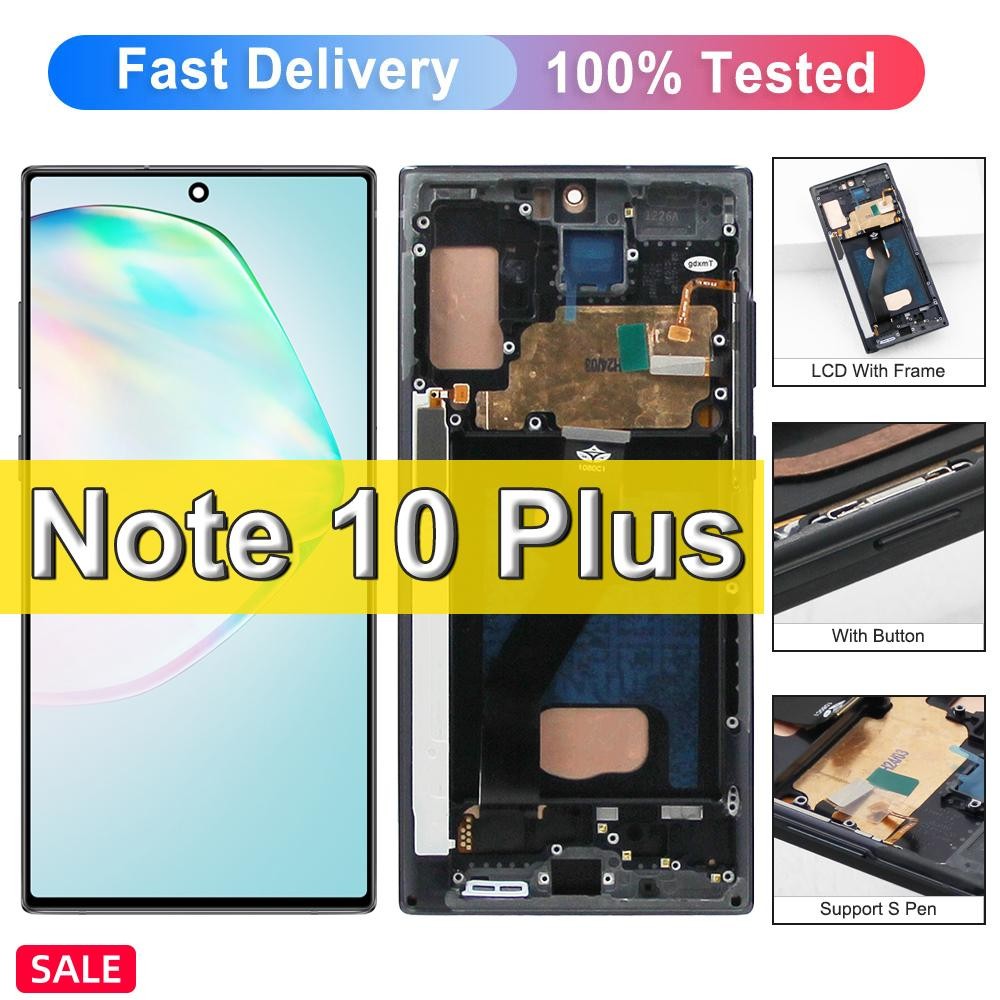 TFT Note 10 Plus จอแสดงผลสําหรับ Samsung Galaxy Note10+ N975F N975F/DS จอแสดงผล Lcd Touch Screen Assembly กรอบอะไหล่