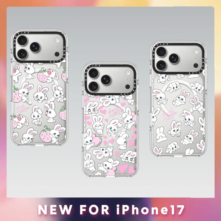 CASETY Ribbon Bunnies เคสแม่เหล็กสําหรับ iPhone 17 17Pro Air 16 15 14 13 Plus Pro Max อะคริลิคใสปกหลัง