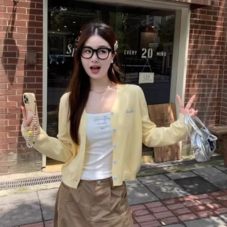 L.A Shop🌟พร้อมส่ง เสื้อคาร์ดิแกรนแขนยาว คาร์ดิแกน ผ้าไหมพรมน่ารักมากๆ สไตล์เกาหลี"Z-K117"