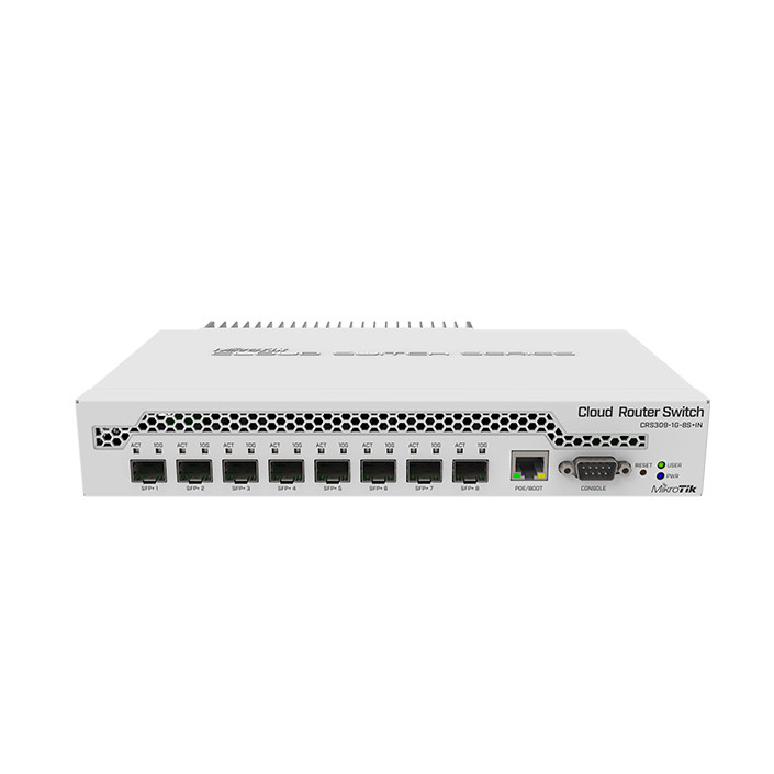 CRS309-1G-8S + IN MikroTik 8-Port Mega SFP Enterprise Network Managed ROS Switch เคสโลหะ