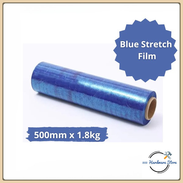 BLUE COLOUR STRETCH FILM WRAPPING FILM 500MM X 1.8KG