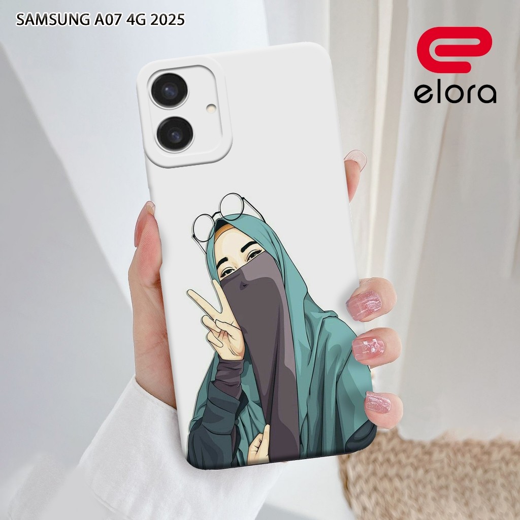 เคส HP Samsung A07 4G 2025 - Elolora.id - เคส Samsung A07 4G - เคส Hijab Motif - ตัวป้องกันมือถือ - 