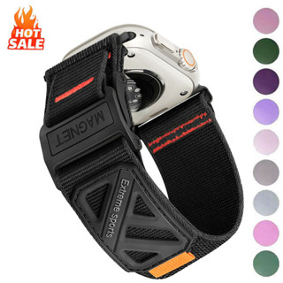 หัวเข็มขัดแม่เหล็กสายไนลอนสําหรับ แอปเปิล ดู 38 มม. 40 มม. 4…