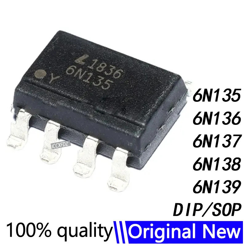 5PCS 6N135 6N136 6N137 6N138 6N139 DIP-8 6N135S 6N136S 6N137S 6N138S 6N139S SOP-8 ชิป ic