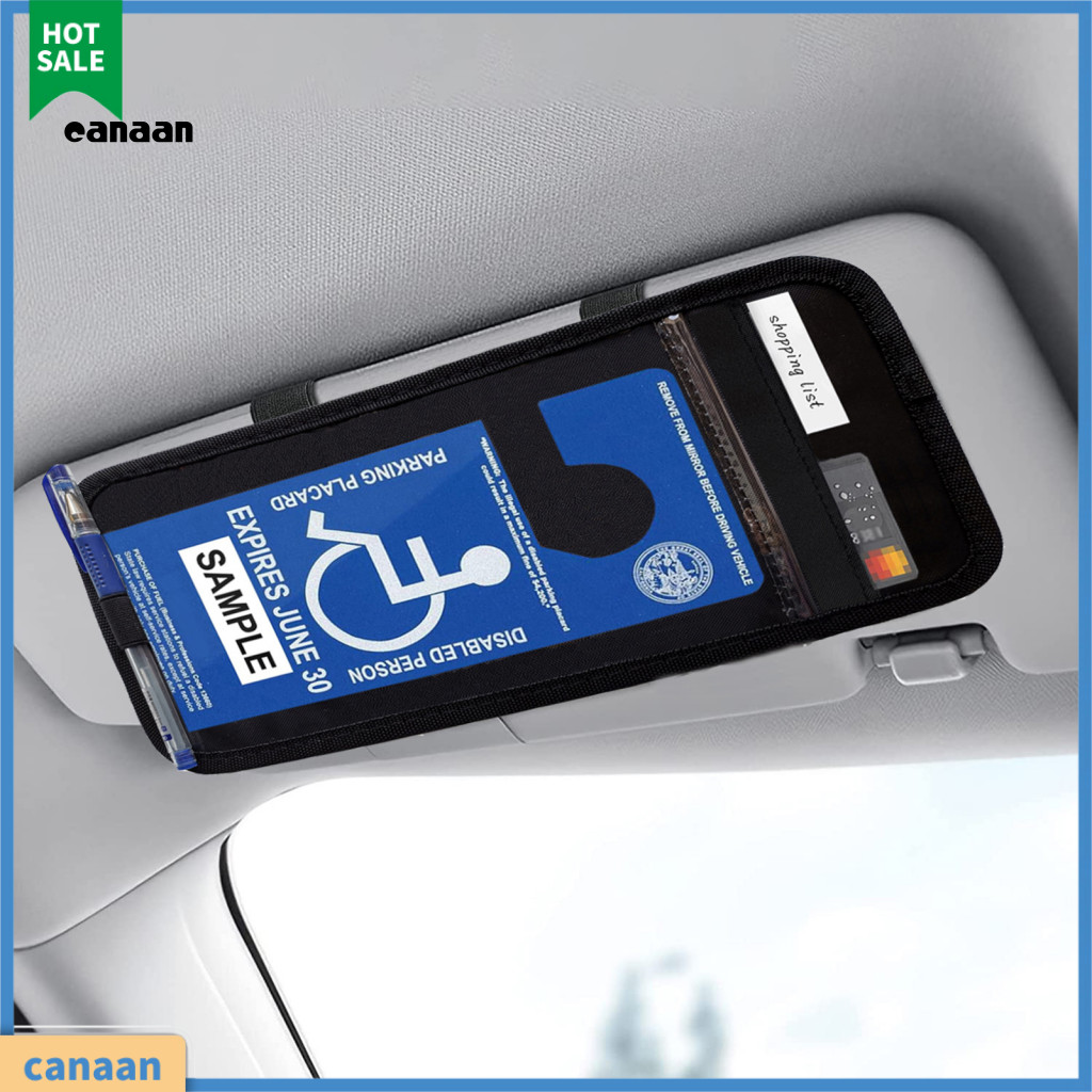 คานัน|  Auto Placard Holder Handicap Placard Holder สะดวก Car Visor Holder สําหรับพิการที่จอดรถ Perm
