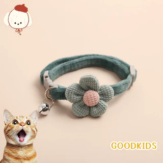 STOCK 🌸 ปลอกคอสุนัขและแมว ลายการ์ตูนน่ารัก พร้อมดอกไม้และระฆัง 🐶🐱