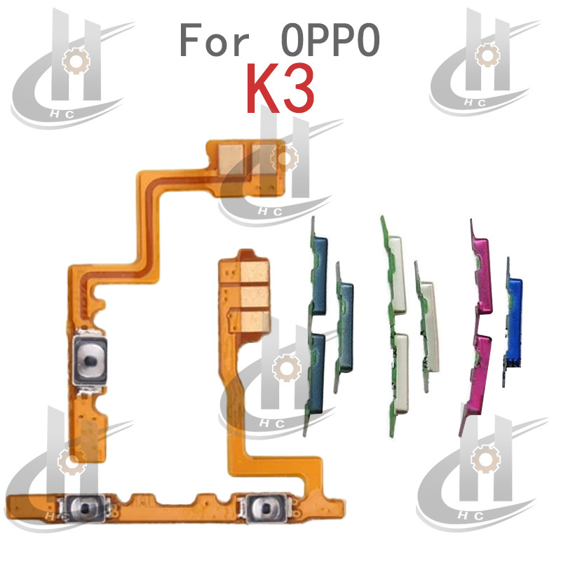 สําหรับ OPPO K3 CPH1955 ปุ่มด้านข้างปริมาณพลังงาน Flex Cable Keys ปุ่มปิดระดับเสียงขึ้นและลงปุ่มด้าน