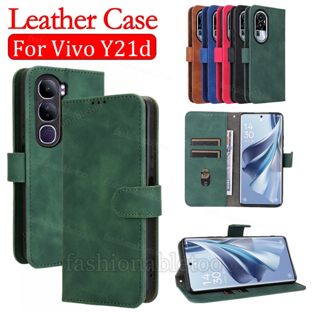 สําหรับ VivoY21d 2025 เคสโทรศัพท์หนังสําหรับ Vivo Y21 d Y21d Y 21d VivoY21d วงเล็บแม่เหล็กปลอกกันกระ