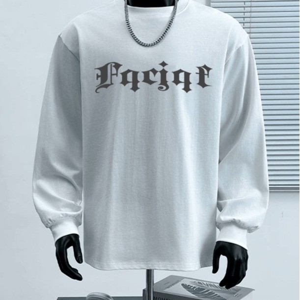 COD 2025260g Heavyweight Pure Cotton Long Sleeve T-Shirt for Men Versatile American Style Inner Wear