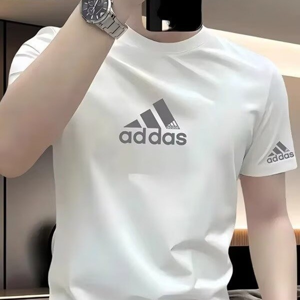 2025 NEW 2025 Trendy Brand Men's Versatile Short Sleeve T-Shirt Men's Round Neck Top Printed Trendy Brand Simple Casual New23 T1N6
