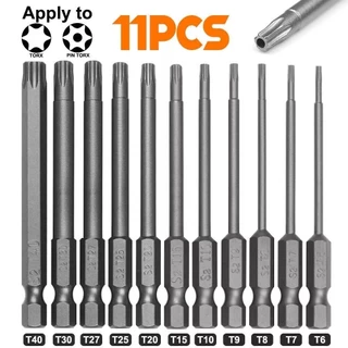 ชุดดอกสว่านกลวง Torx T5-T40 ขนาด 50/75/100mm พร้อมหัวไขควง