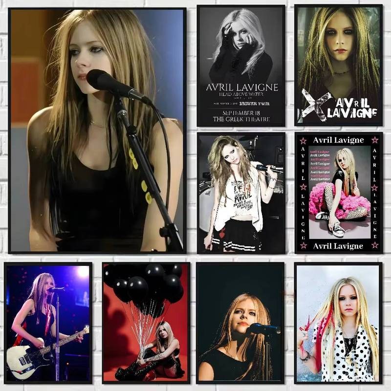 โปสเตอร์ศิลปะผ้าใบของ Avril Lavigne เหมาะสำหรับการประดับห้องนั่งเล่น ห้องนอน หรือบาร์ความงาม