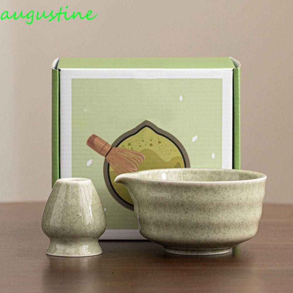 AUGUSTINE ชุดชามมัทฉะ 2 ชิ้น, เครื่องมือมัทฉะเซรามิกนํากลับมาใช้ใหม่ได้พื้นผิวเรียบ, มือญี่ปุ่นแบบดั